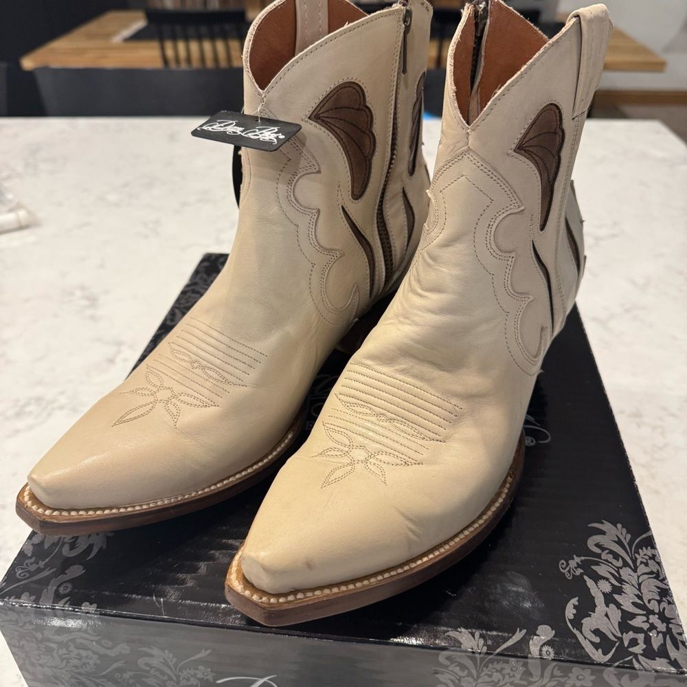 Dan Post Redmond Leather Ankle Boots – Women’s Size 10M – Cream